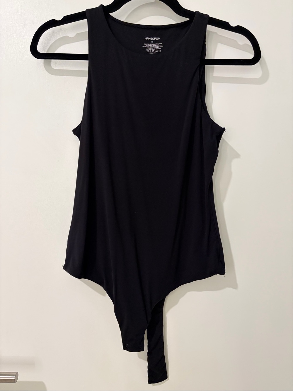 MangopopWomen's Black Sleeveless Bodysuit Tank